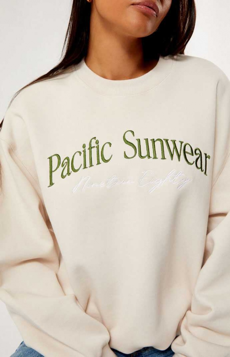 Sweats PacSun Pacific Sunwear Nineteen Eighty Crew Neck Femme Marron | 734015IRU