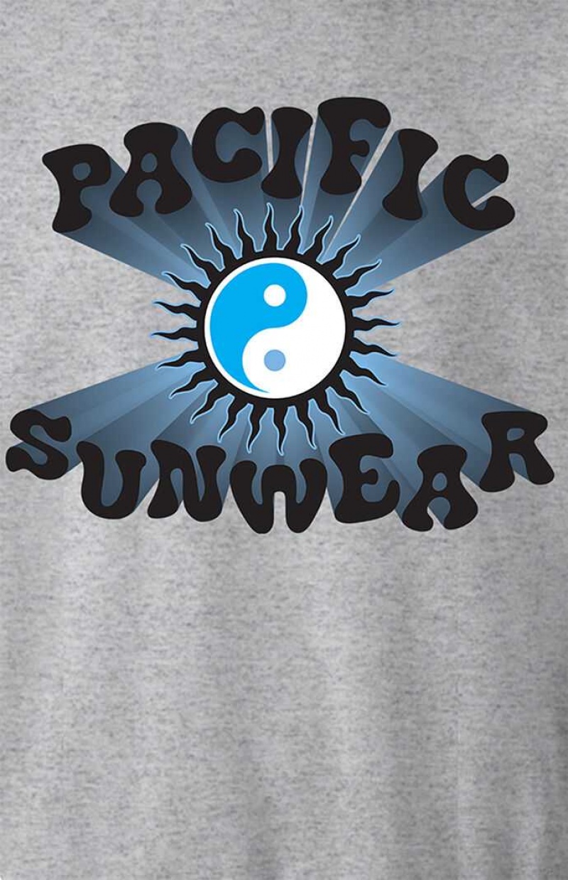 Sweats PacSun Pacific Sunwear Yin & Yang Crew Neck Homme Grise | 246198ZUQ