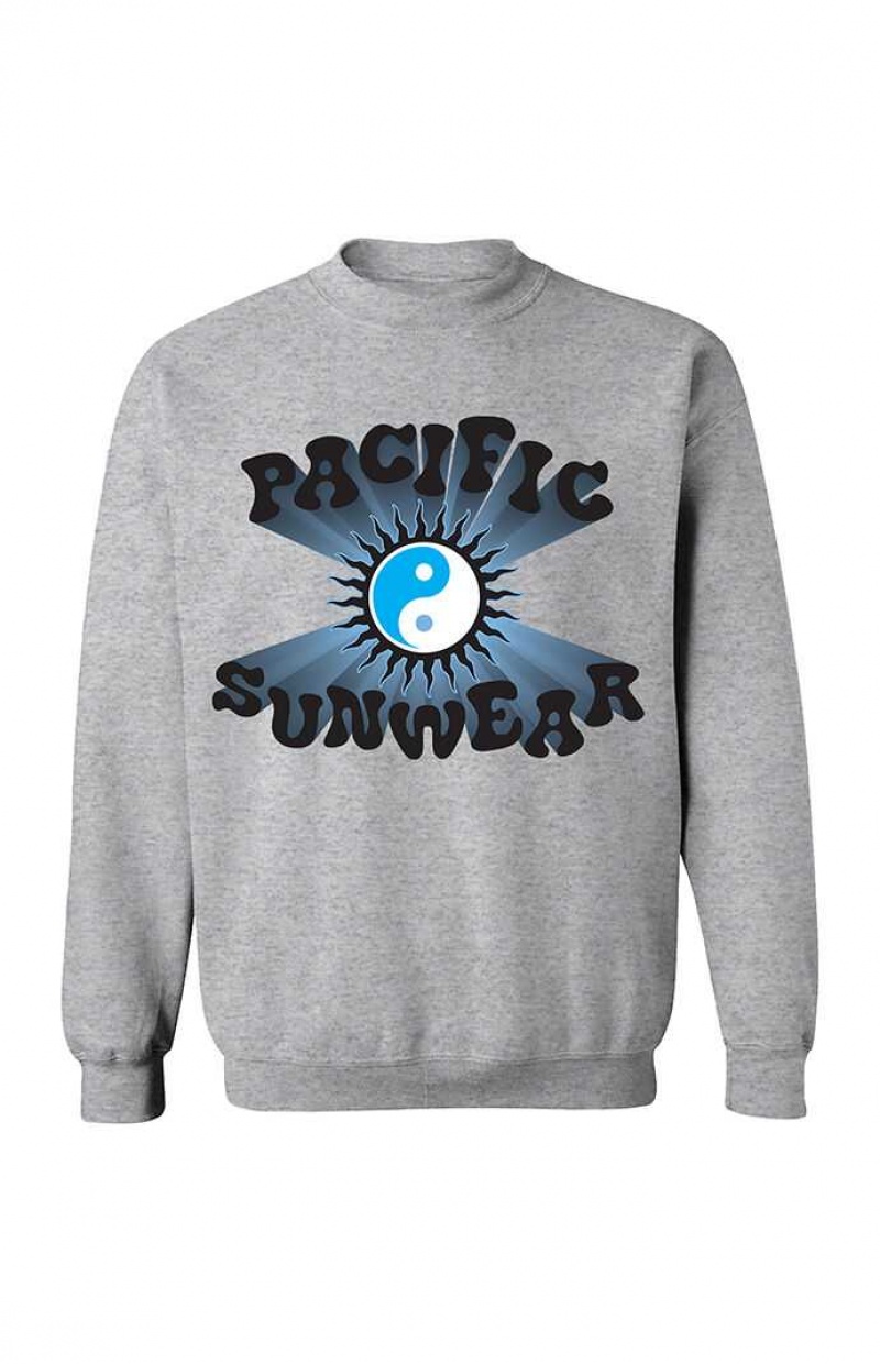 Sweats PacSun Pacific Sunwear Yin & Yang Crew Neck Homme Grise | 246198ZUQ