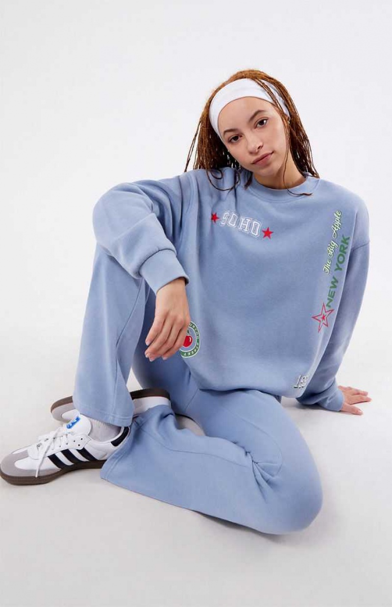 Sweats PacSun Soho Crew Neck Femme Bleu | 296170UOC