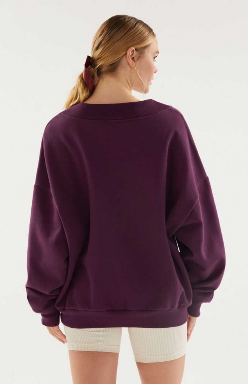 Sweats PacSun Valentine V-Neck Femme Bordeaux | 908652AUI