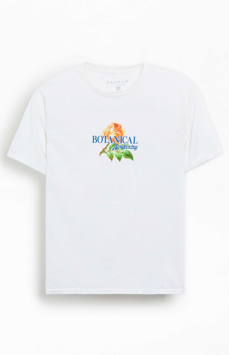 T-shirt PacSun Botanical Awakening Homme Blanche | 127690BJQ