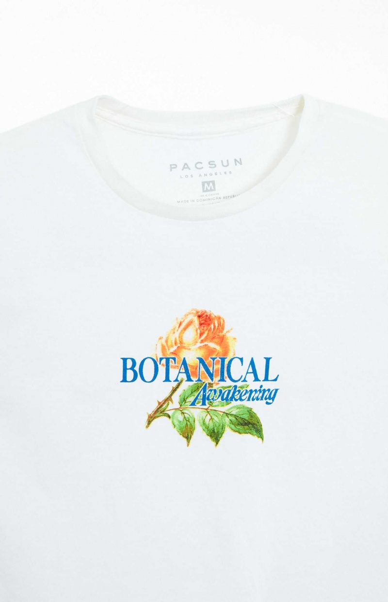 T-shirt PacSun Botanical Awakening Homme Blanche | 127690BJQ