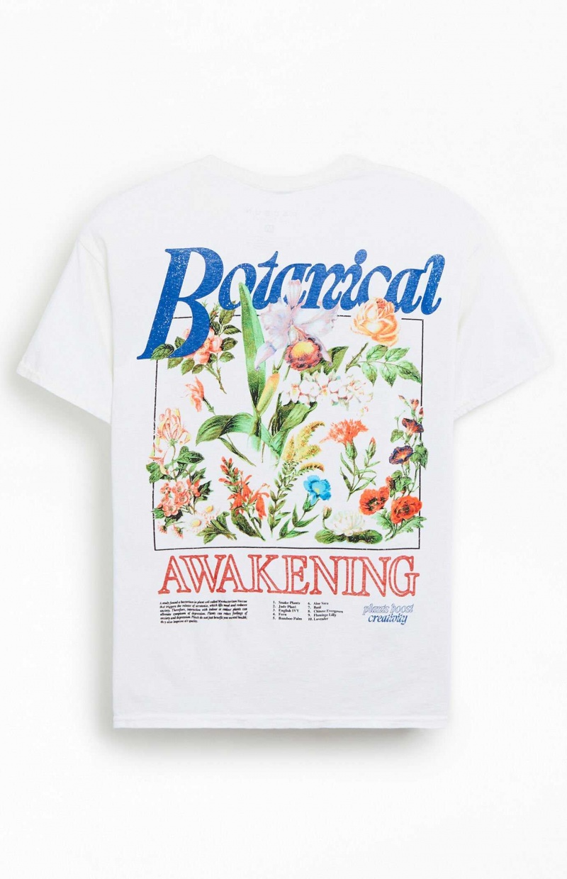 T-shirt PacSun Botanical Awakening Homme Blanche | 127690BJQ