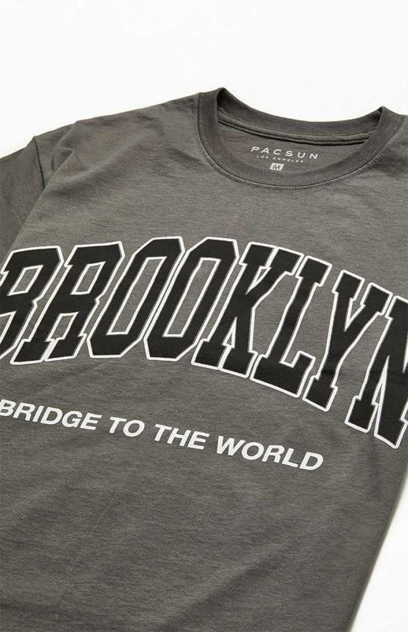 T-shirt PacSun Brooklyn Homme Grise Foncé | 124796FRD