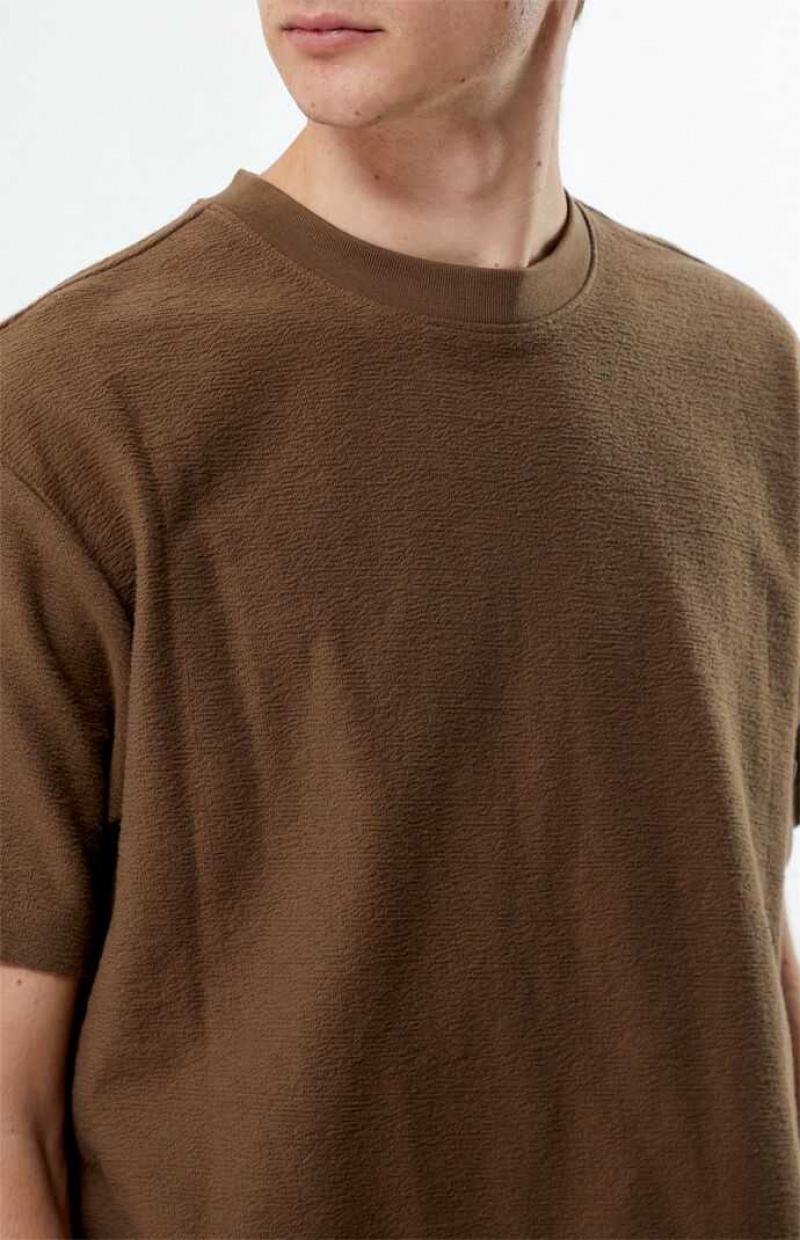 T-shirt PacSun Brown Grooves Homme Marron | 251436ELR