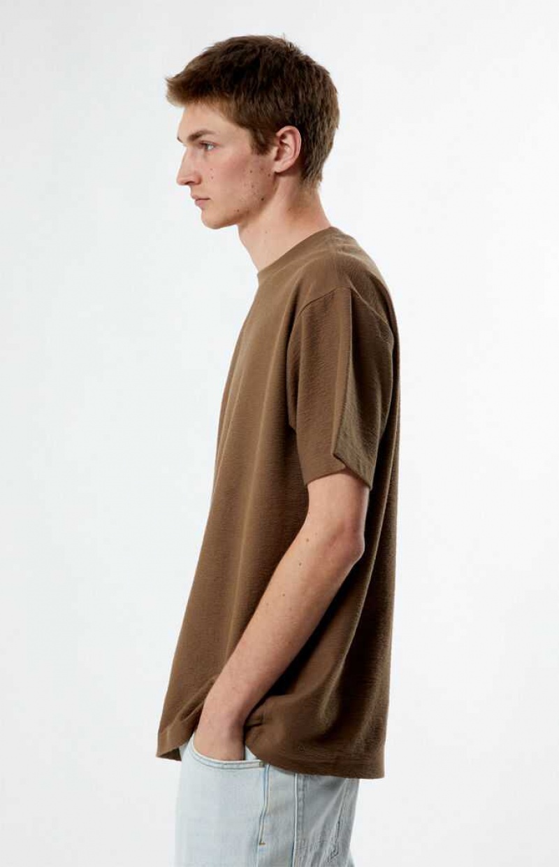 T-shirt PacSun Brown Grooves Homme Marron | 251436ELR