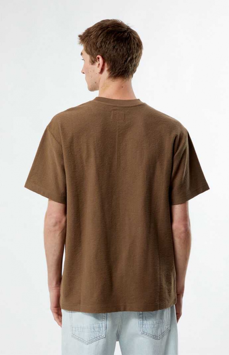 T-shirt PacSun Brown Grooves Homme Marron | 251436ELR