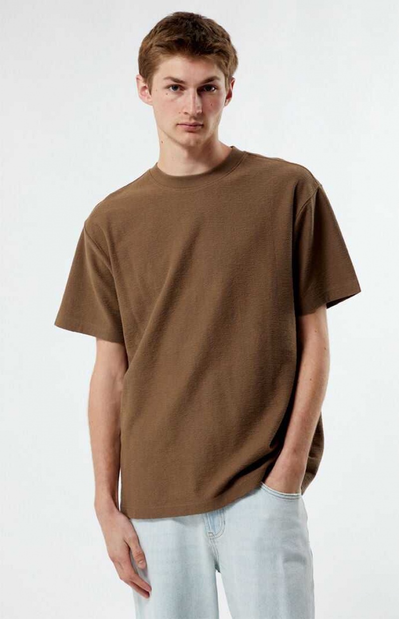 T-shirt PacSun Brown Grooves Homme Marron | 251436ELR