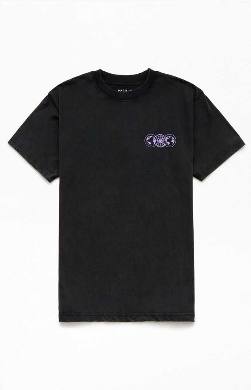 T-shirt PacSun Change Is Coming Oversized Homme Noir | 346872CDH