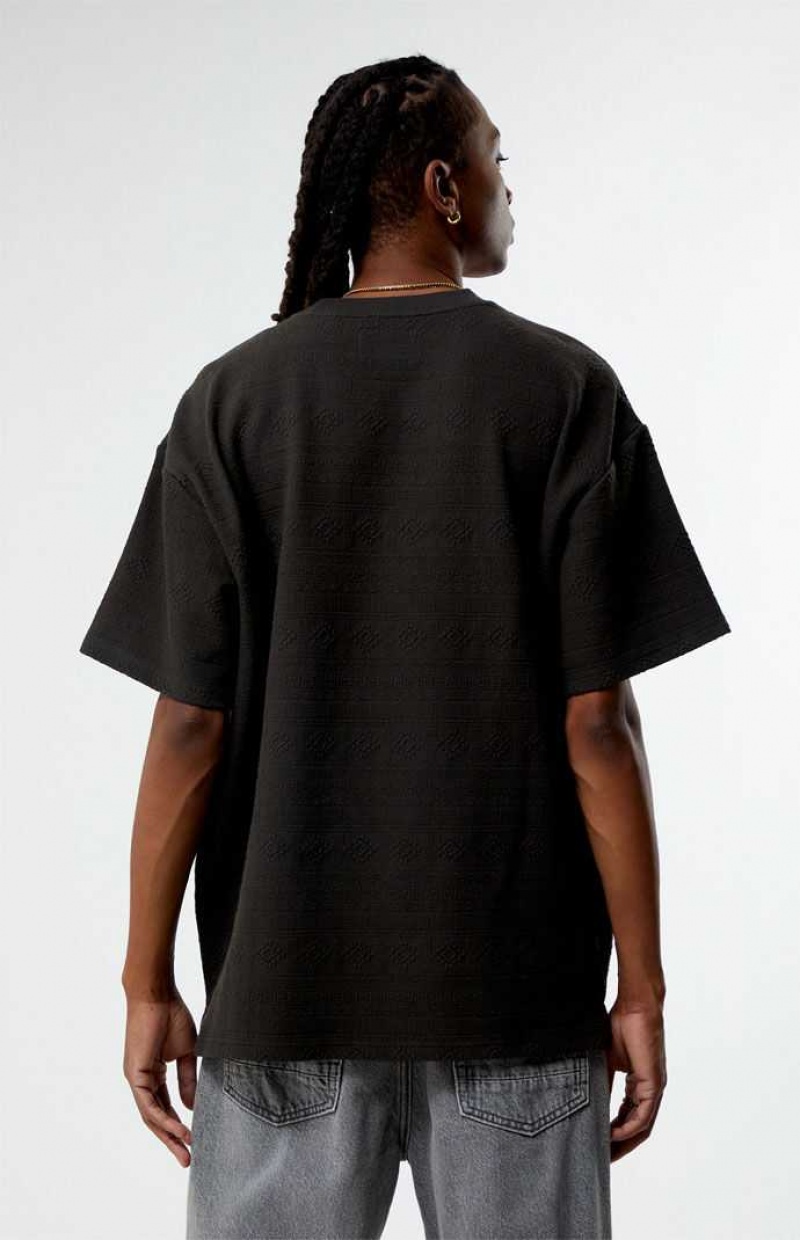 T-shirt PacSun Charcoal Oversized Jacquard Knit Homme Grise | 170382ACS