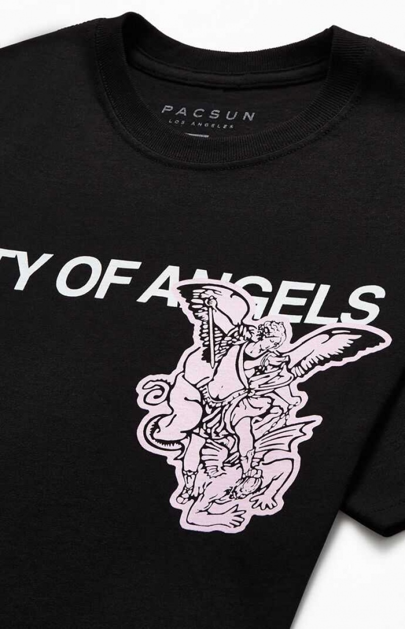 T-shirt PacSun City Of Angels Homme Noir | 640139SXM