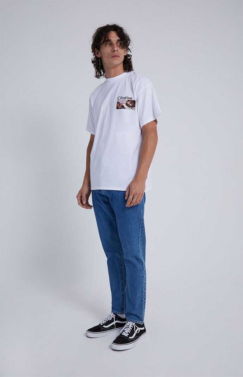 T-shirt PacSun Creation Oversized Homme Blanche | 748095UKJ