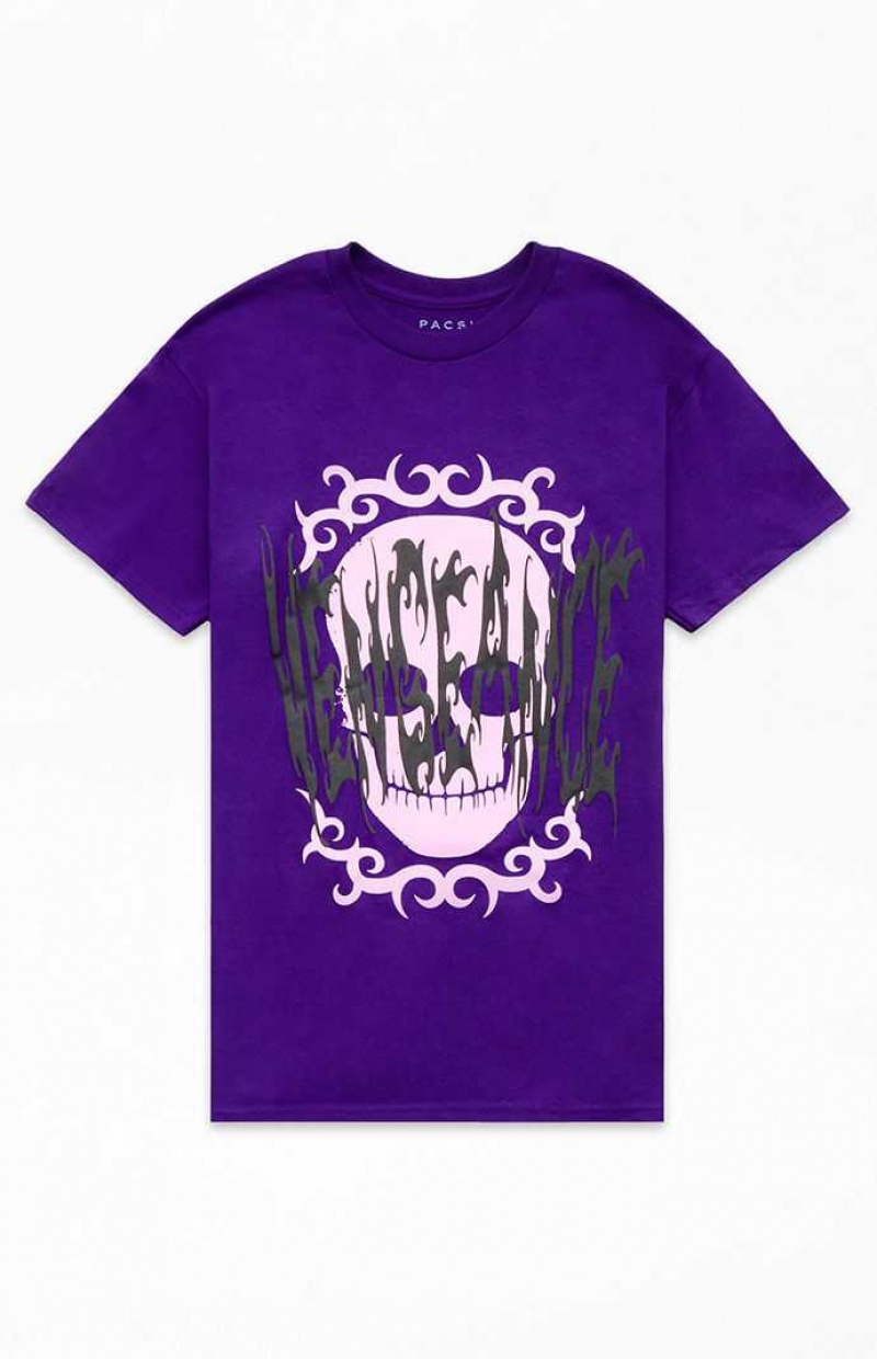 T-shirt PacSun Curse Homme Violette | 519063EYH