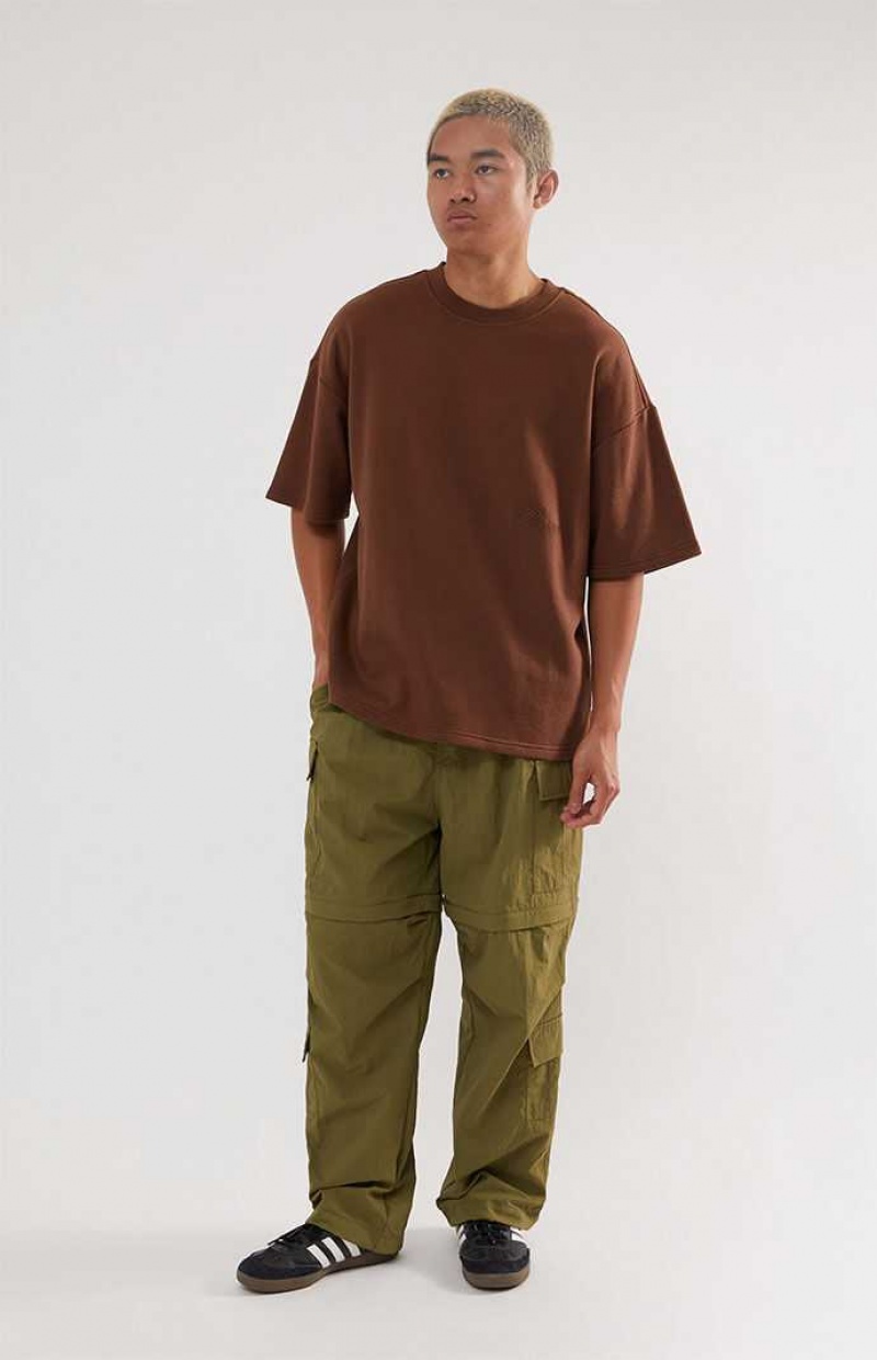 T-shirt PacSun Dark Brown Dive Fleece Homme Marron Foncé | 149670OAY