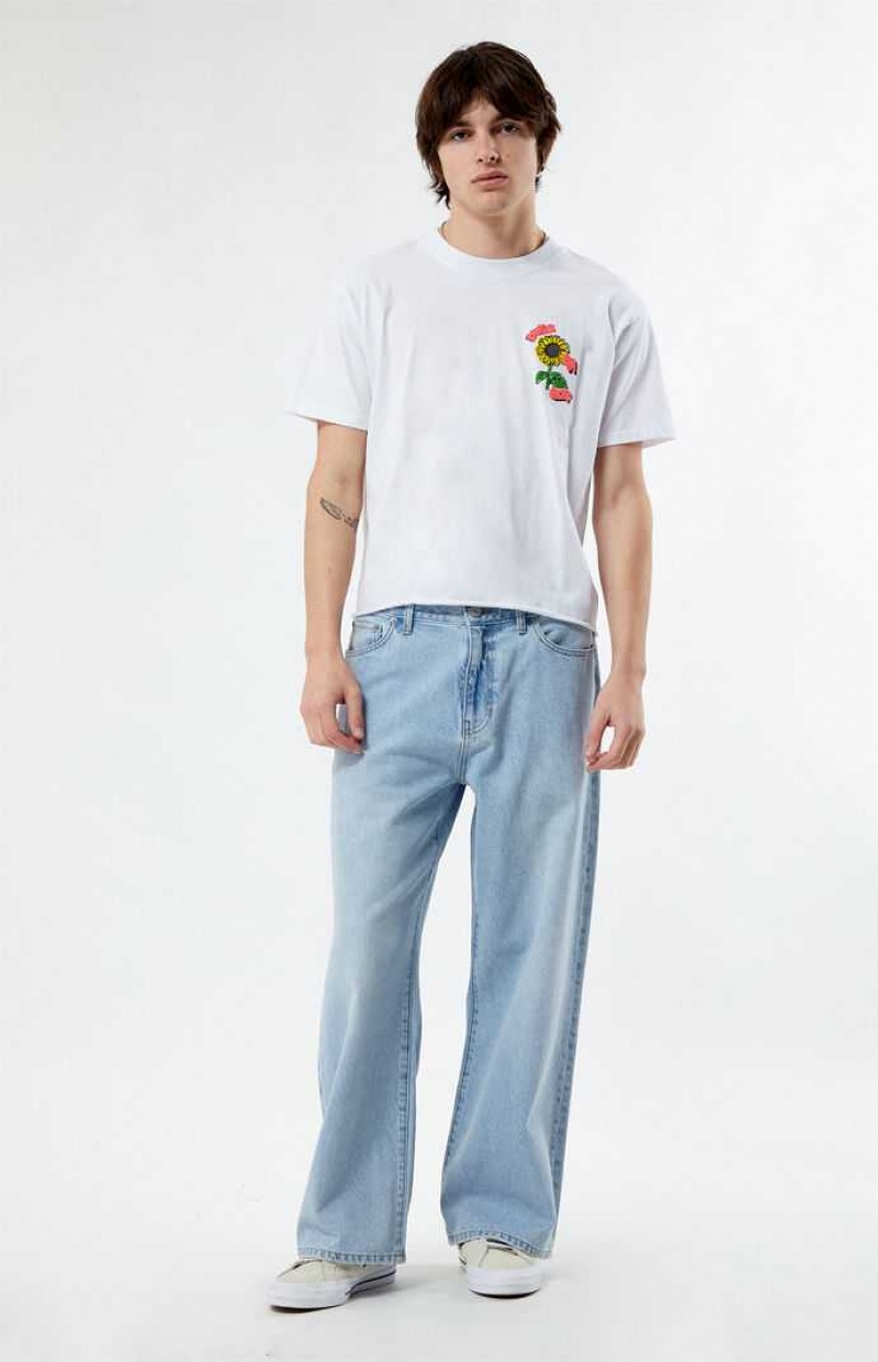 T-shirt PacSun Express Ya Self Cropped Homme Blanche | 891634VWI