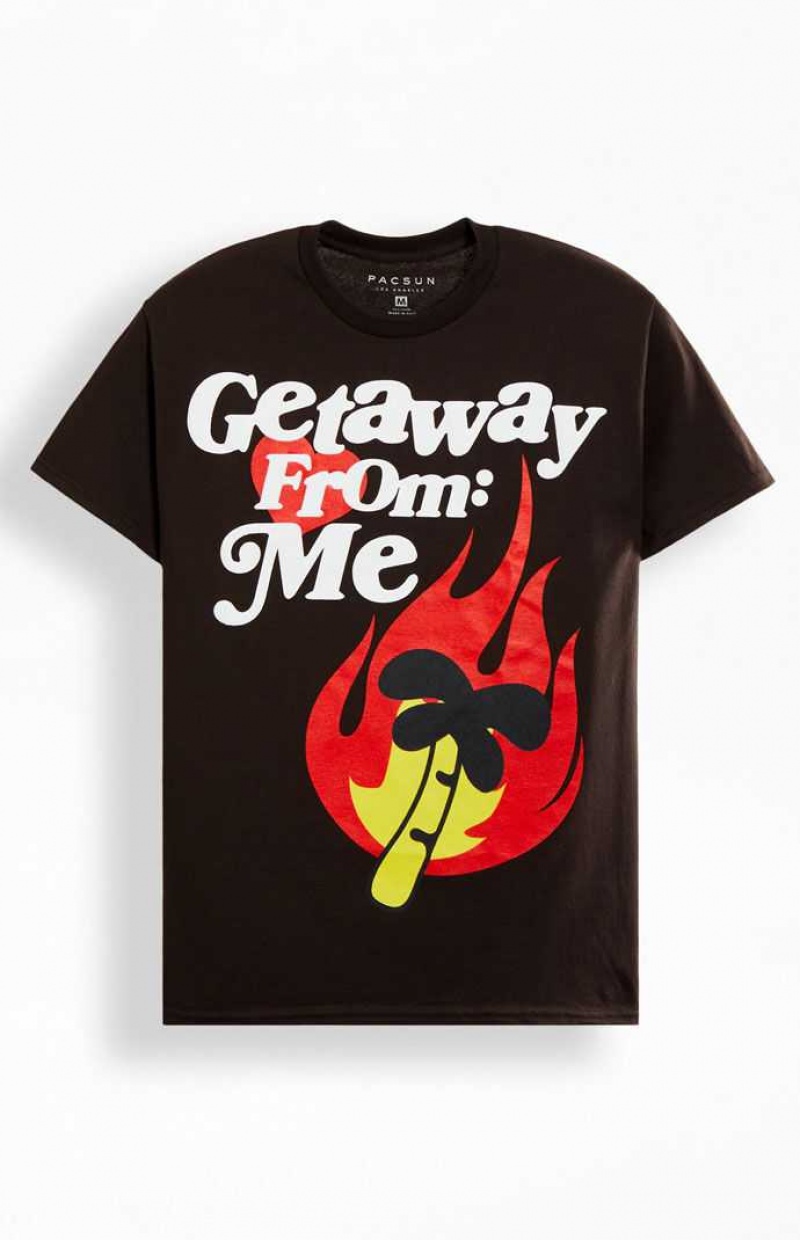 T-shirt PacSun Getaway From Me Homme Marron | 568092NSC