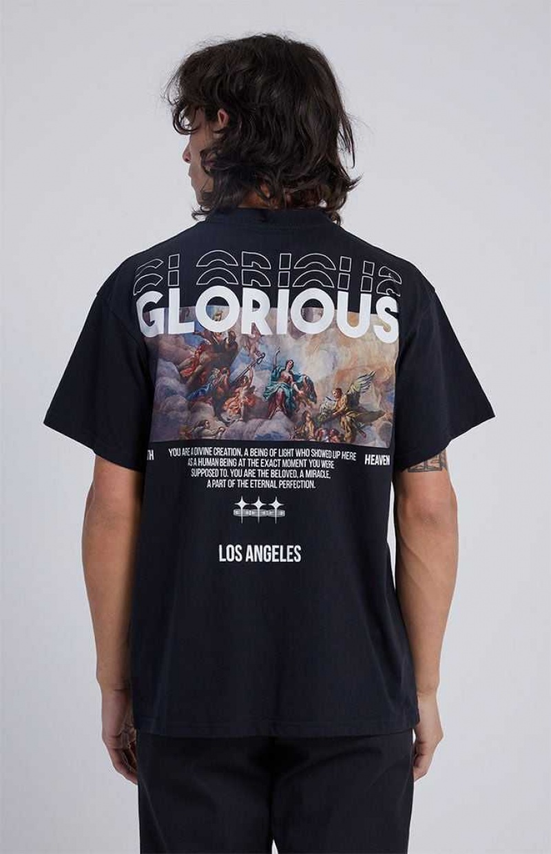 T-shirt PacSun Glorious Oversized Homme Noir | 490513SUG