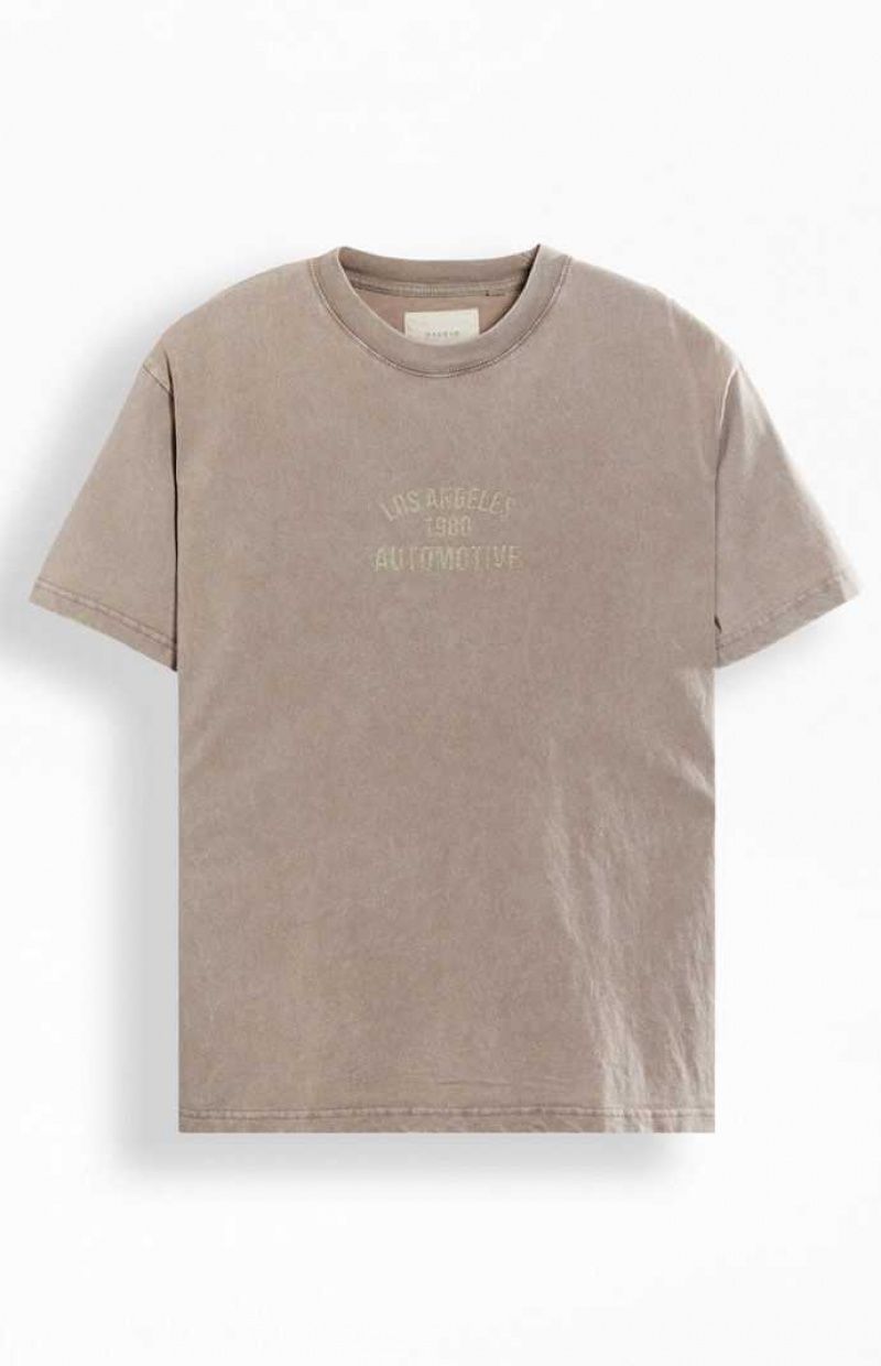 T-shirt PacSun LA Automotive Homme Marron | 658412KMW