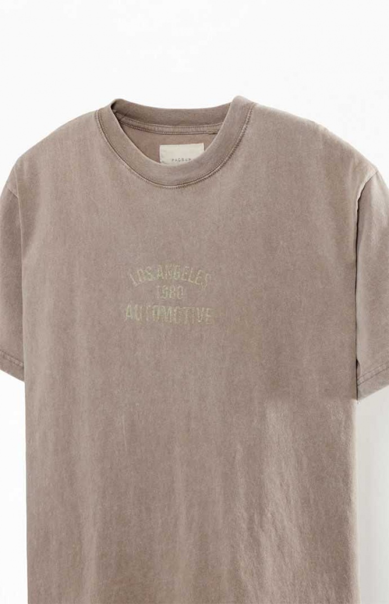 T-shirt PacSun LA Automotive Homme Marron | 658412KMW