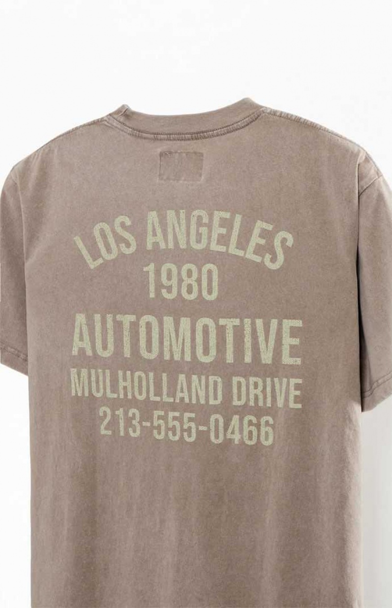 T-shirt PacSun LA Automotive Homme Marron | 658412KMW