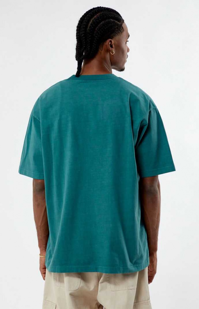 T-shirt PacSun L.A Chainstitch Embroidered Homme Vert | 180946NEK