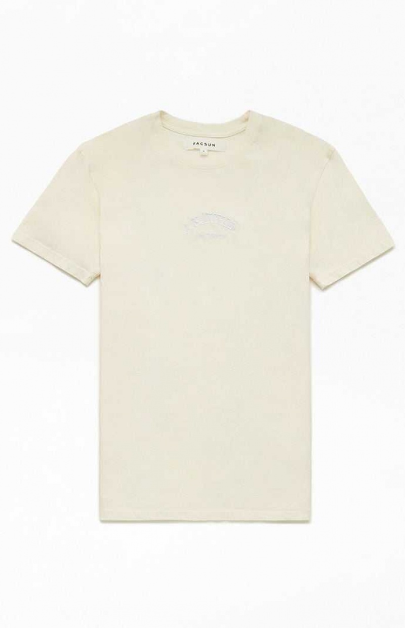 T-shirt PacSun LA Embroidered Homme Blanche | 834275ZOK