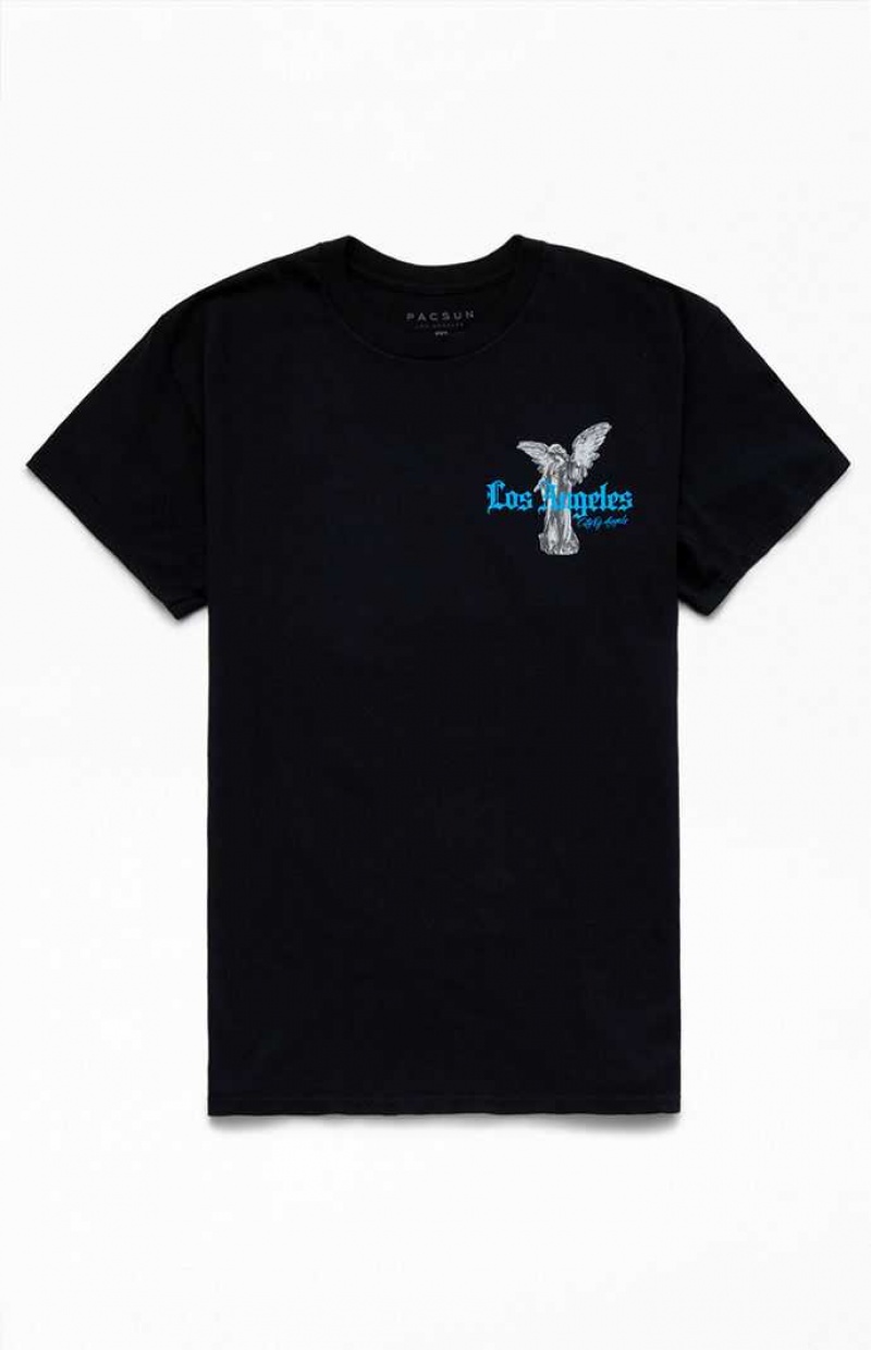 T-shirt PacSun LA Stone Angel Homme Noir | 497850XEV