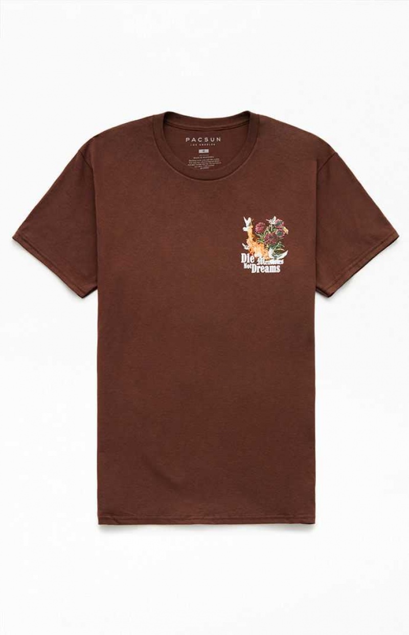 T-shirt PacSun Live Your Dreams Homme Marron | 082397JHG