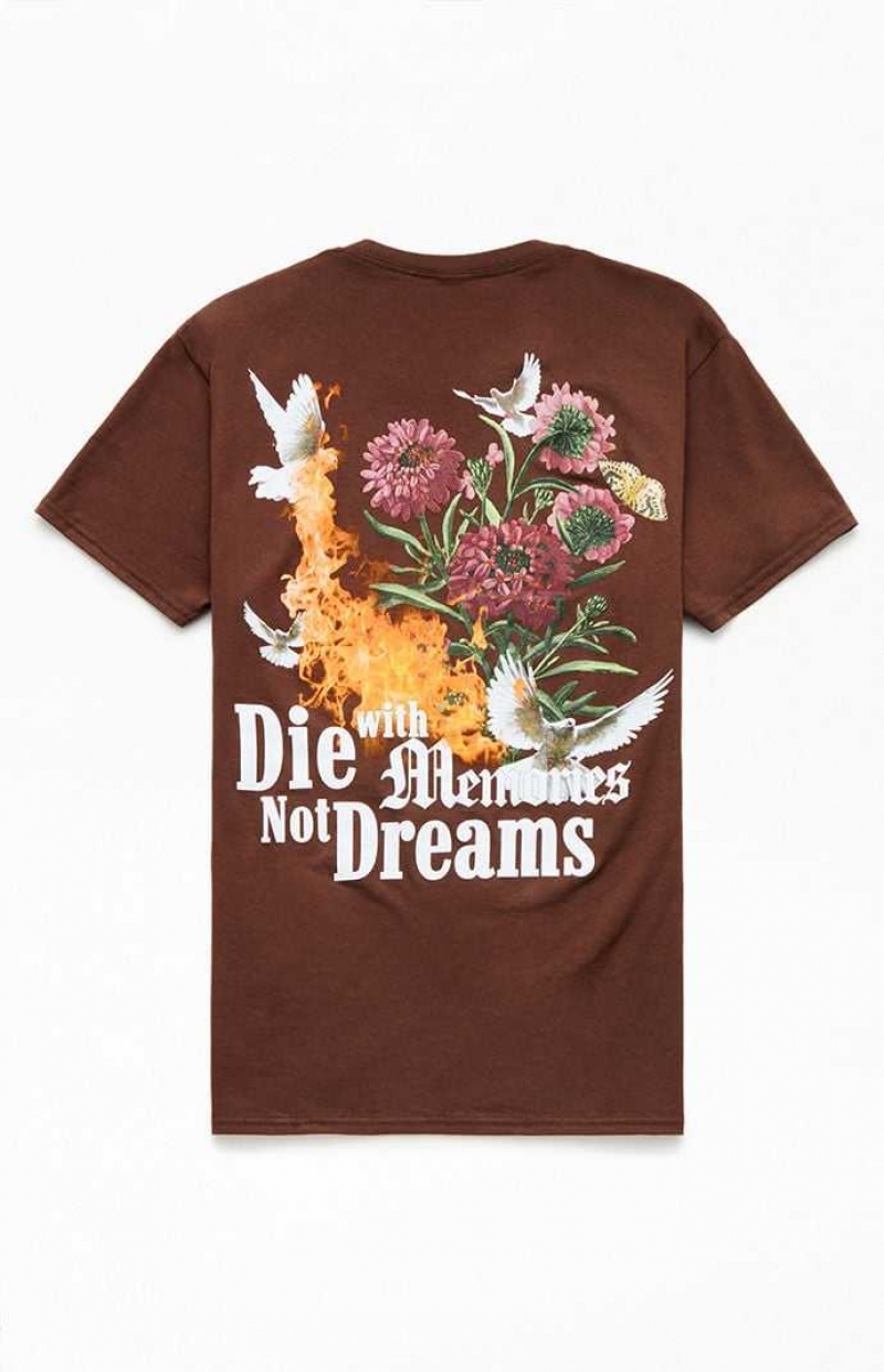 T-shirt PacSun Live Your Dreams Homme Marron | 082397JHG