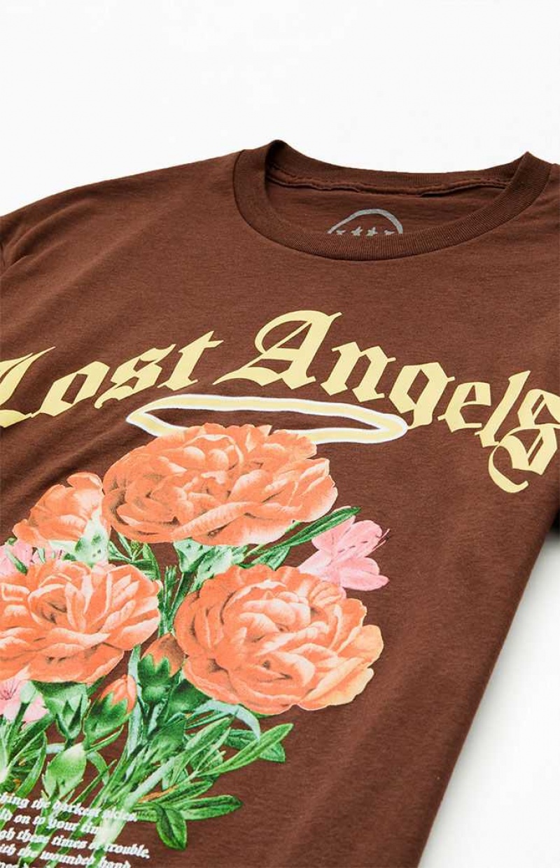 T-shirt PacSun Lost Angels Homme Marron | 018345UHR