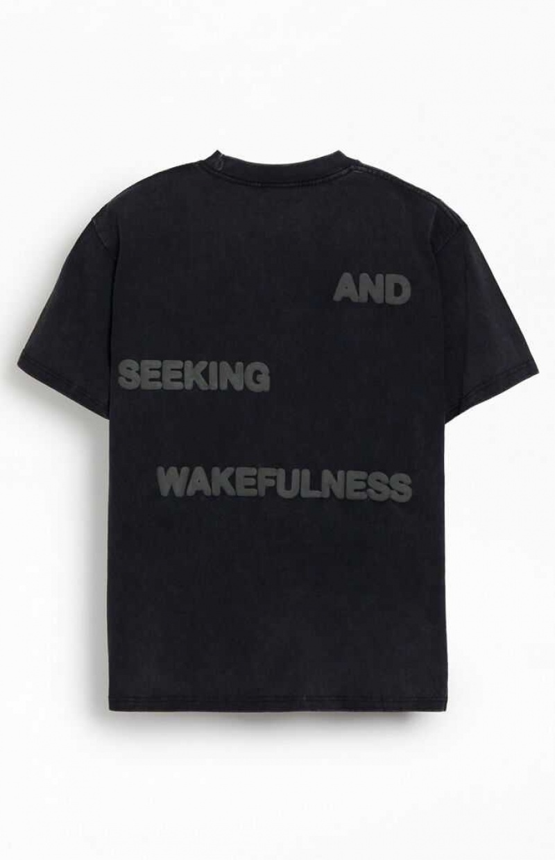 T-shirt PacSun Lost In Dreams Puff Homme Noir | 437961POU