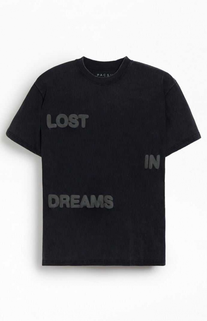 T-shirt PacSun Lost In Dreams Puff Homme Noir | 437961POU