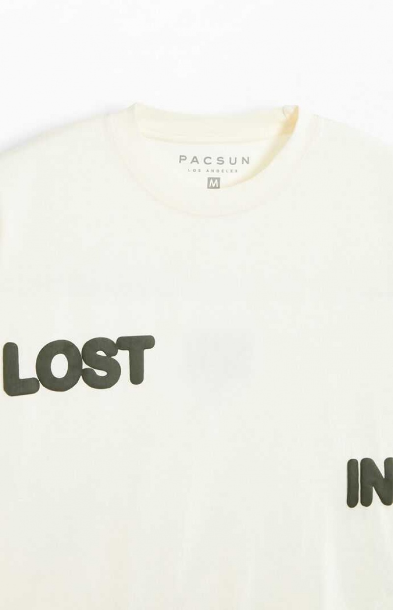 T-shirt PacSun Lost In Dreams Puff Homme Blanche | 562380GEC