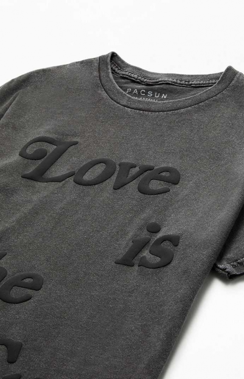 T-shirt PacSun Love Is The Cure Puff Graphique Homme Noir | 152906PUH