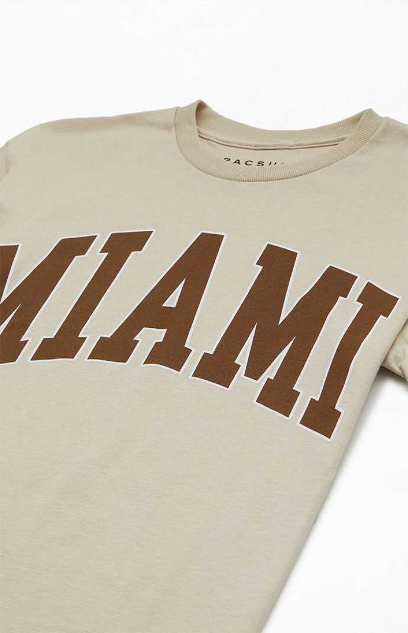 T-shirt PacSun Miami Prep Homme Marron | 562180ODS