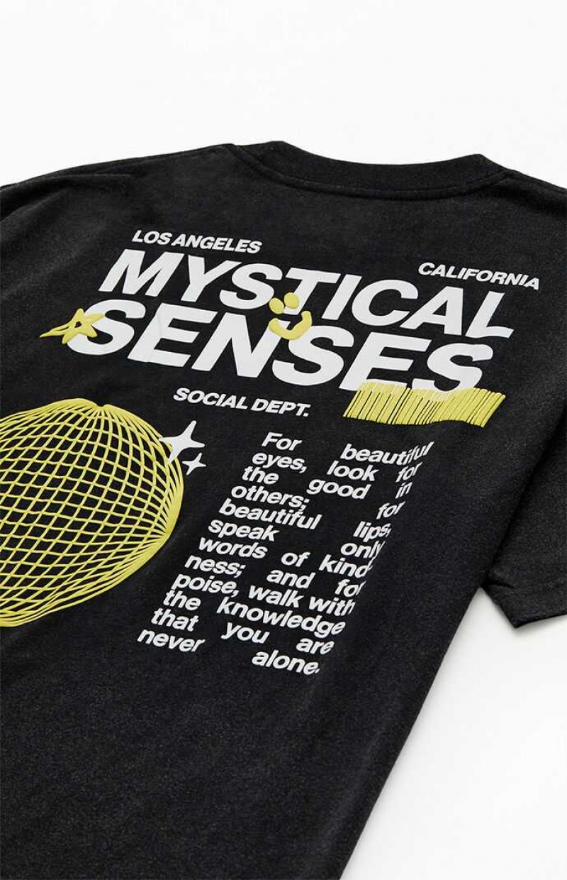 T-shirt PacSun Mystical Senses Oversized Homme Noir | 812765COH