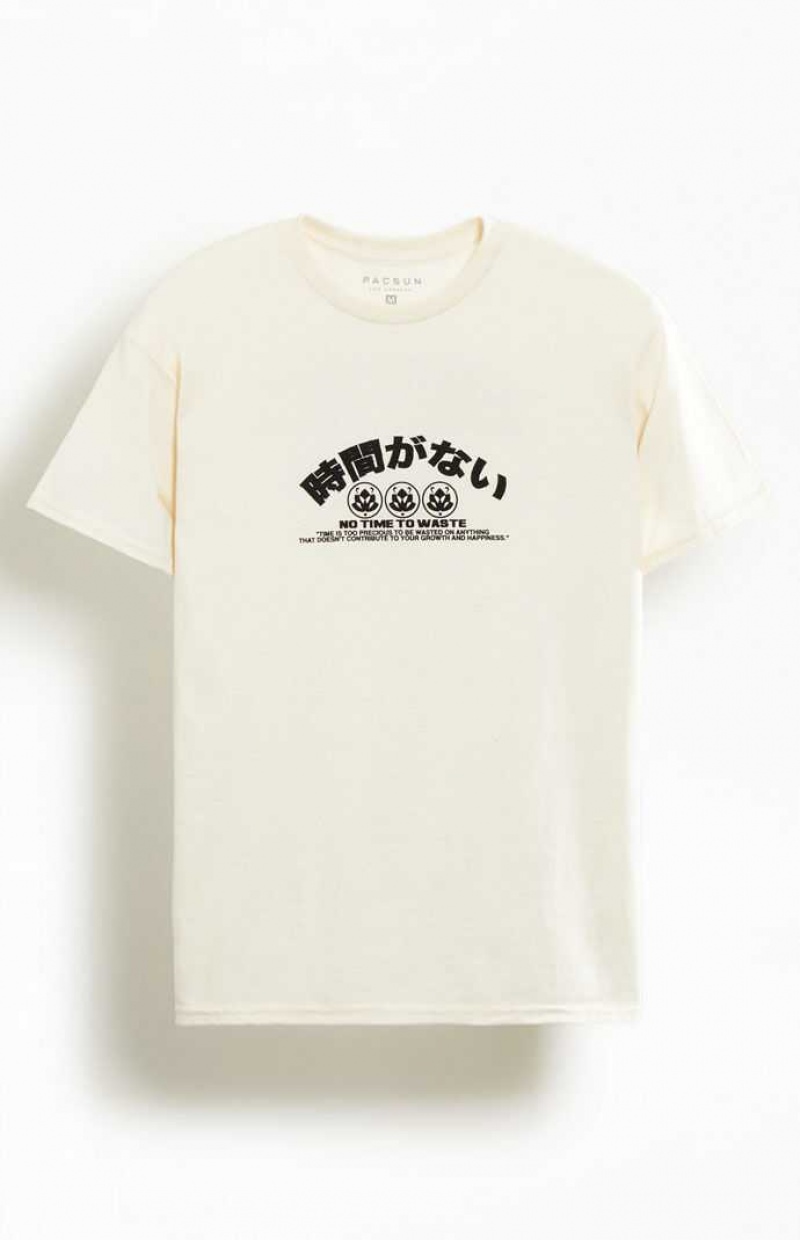 T-shirt PacSun No Time To Waste Homme Beige | 310897CXI