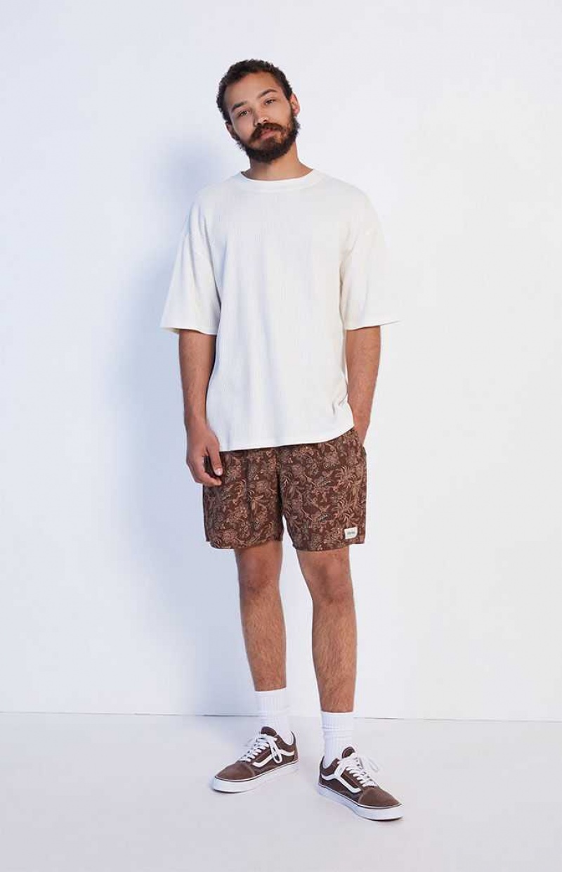 T-shirt PacSun Off White Boxy Waffle Homme Blanche | 918536JZA