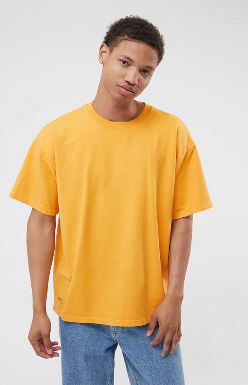 T-shirt PacSun Orange Oversized Terry Homme Orange | 159368YFX