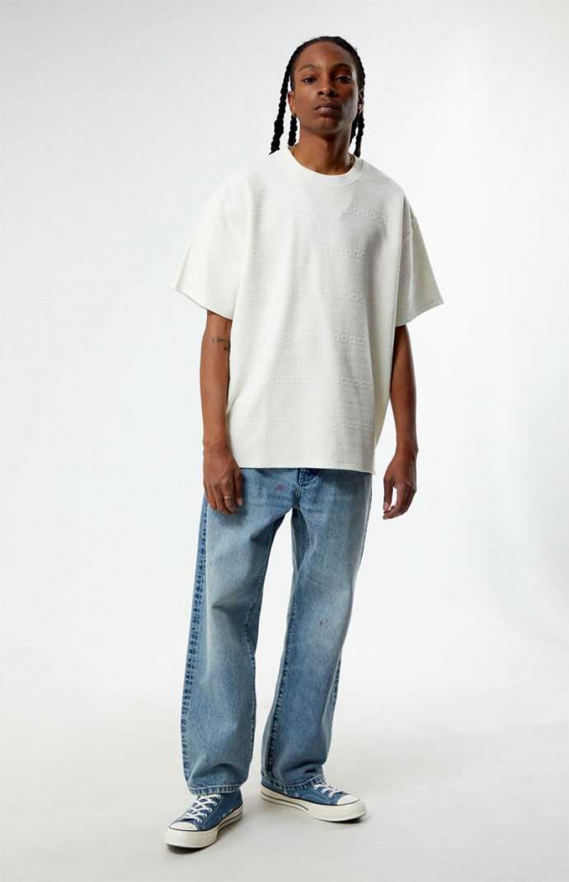 T-shirt PacSun Oversized Jacquard Knit Homme Blanche | 940582WOU