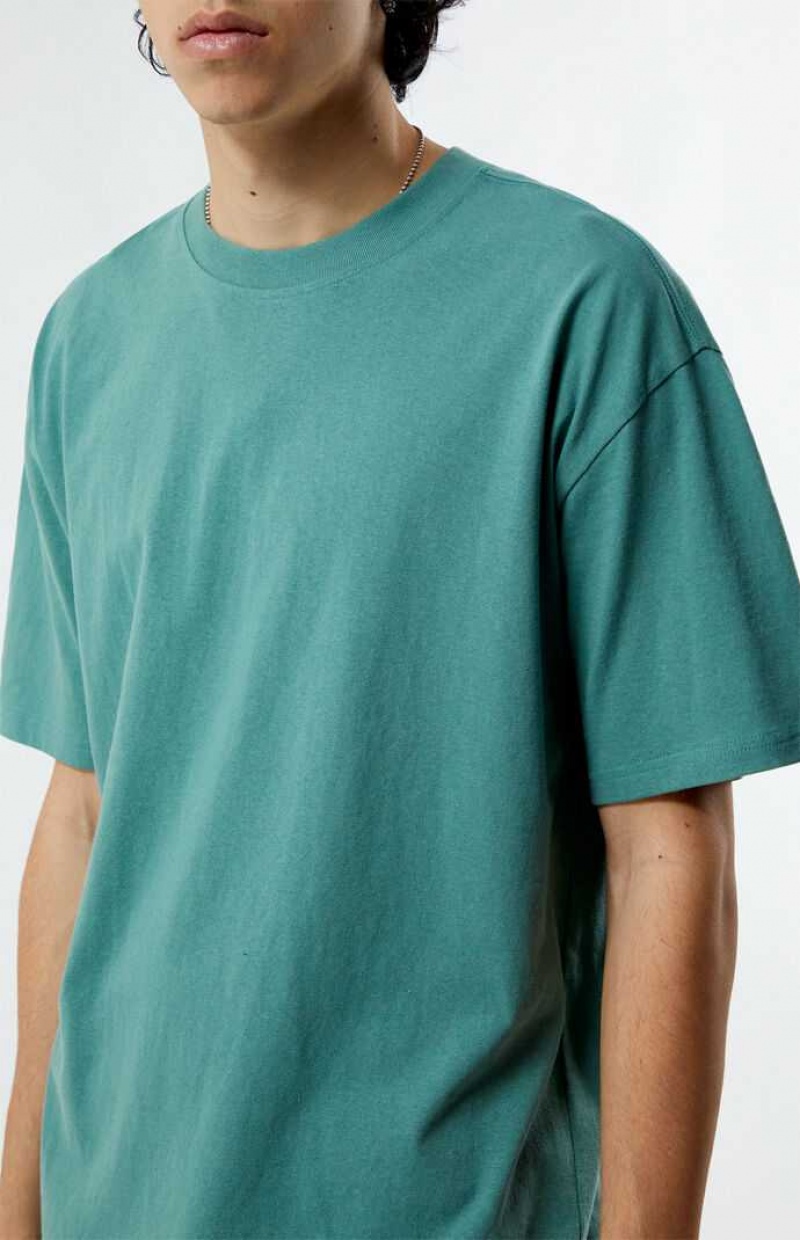 T-shirt PacSun PS Basics Basic Oversized Homme Vert | 726809SMC