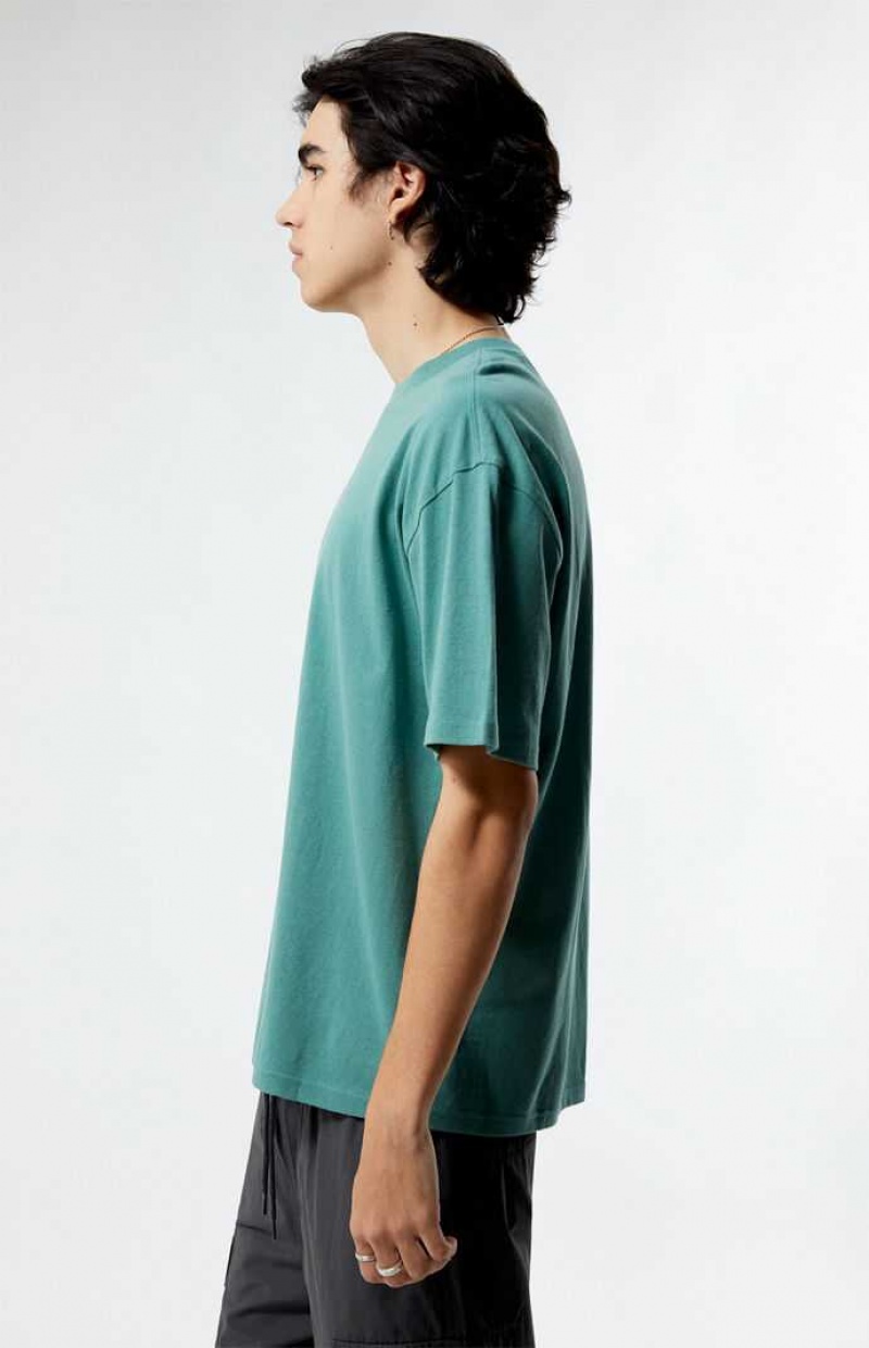 T-shirt PacSun PS Basics Basic Oversized Homme Vert | 726809SMC