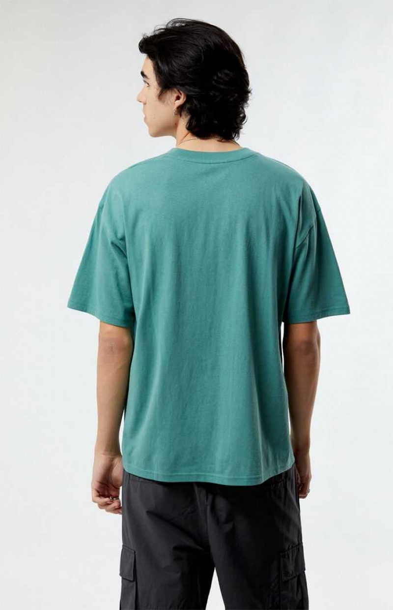 T-shirt PacSun PS Basics Basic Oversized Homme Vert | 726809SMC