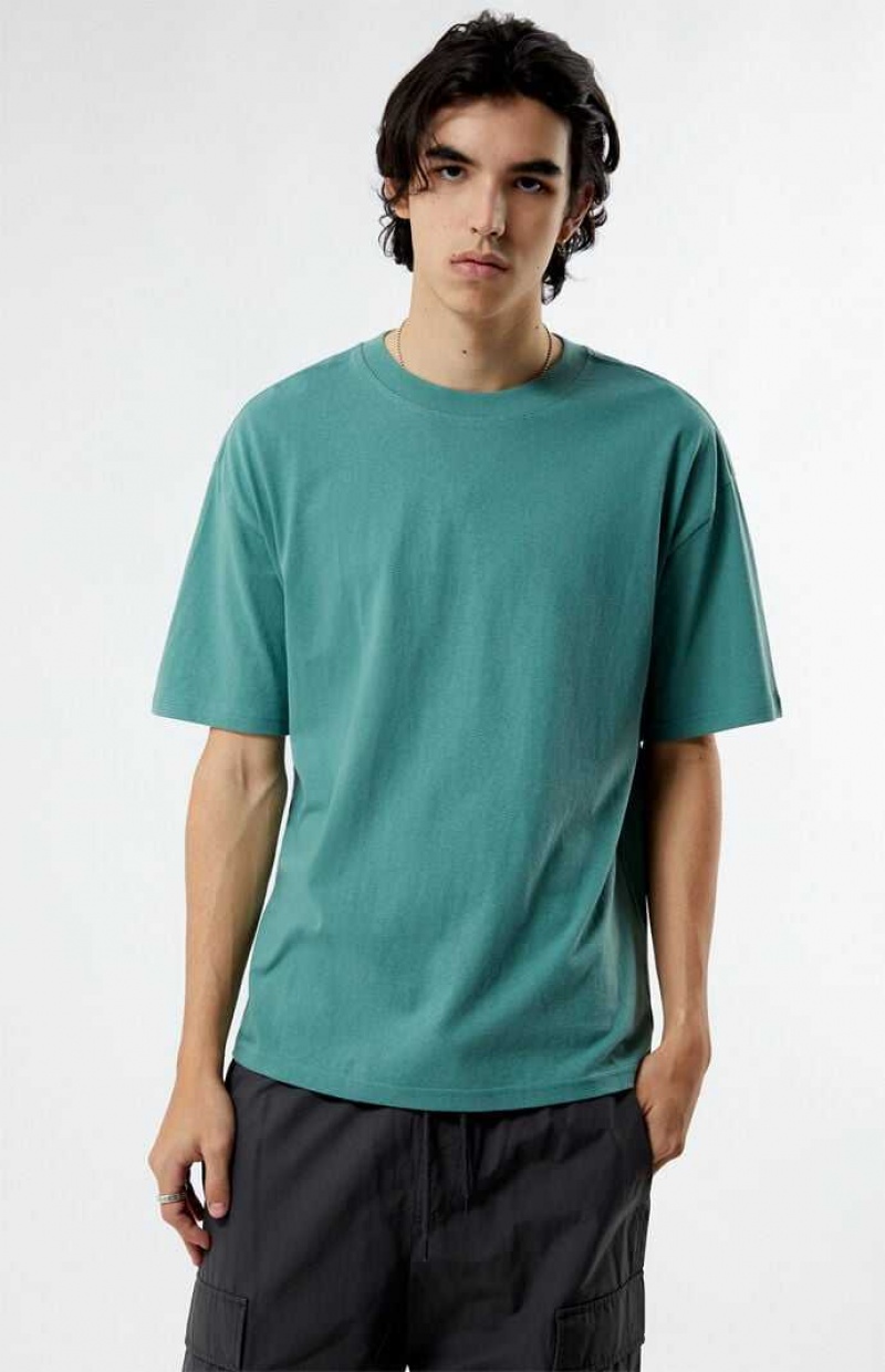 T-shirt PacSun PS Basics Basic Oversized Homme Vert | 726809SMC