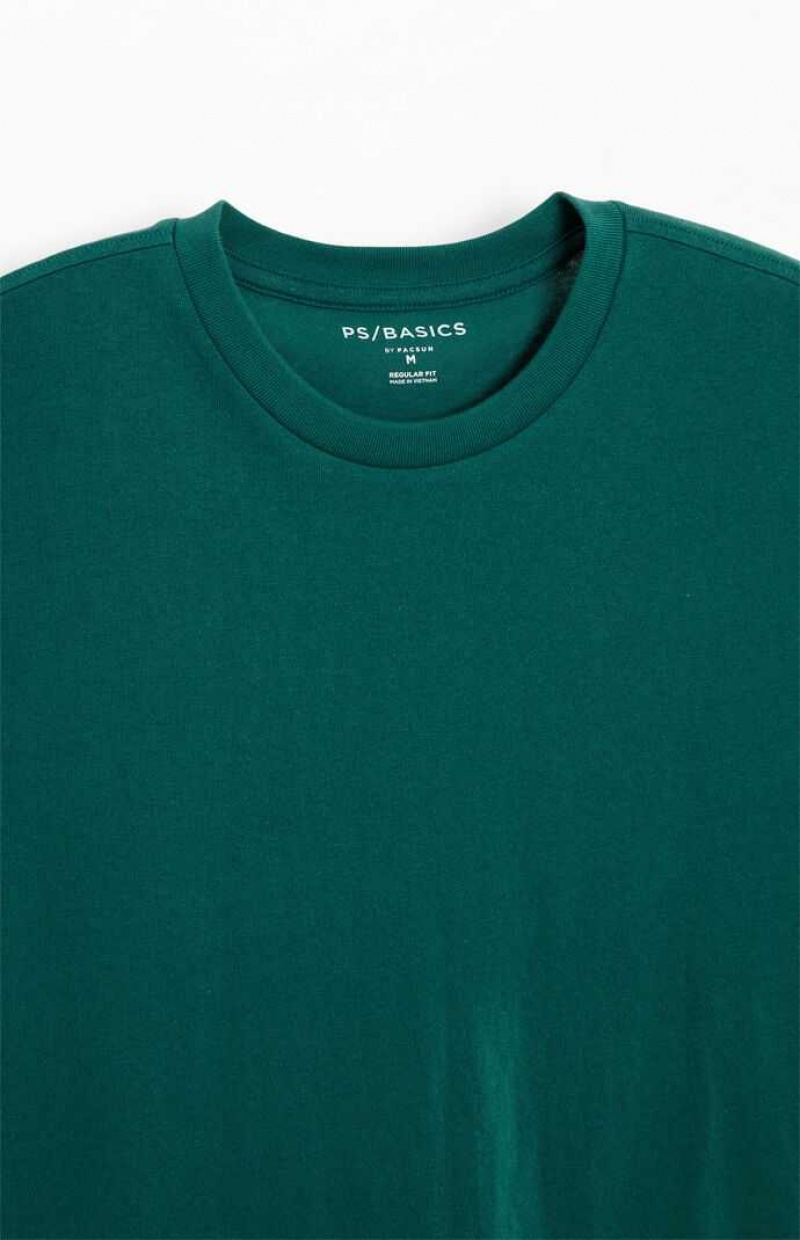 T-shirt PacSun PS Basics Green Reece Homme Vert | 415689HOL