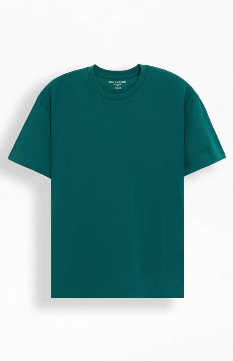 T-shirt PacSun PS Basics Green Reece Homme Vert | 415689HOL