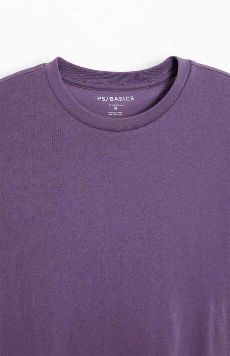 T-shirt PacSun PS Basics Purple Reece Homme Violette | 856302MET