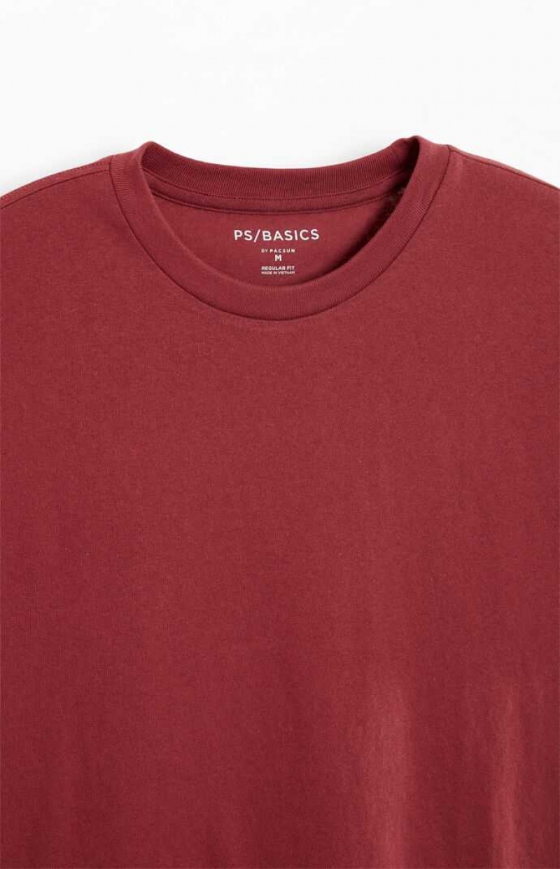 T-shirt PacSun PS Basics Reece Homme Rouge | 038172XAF