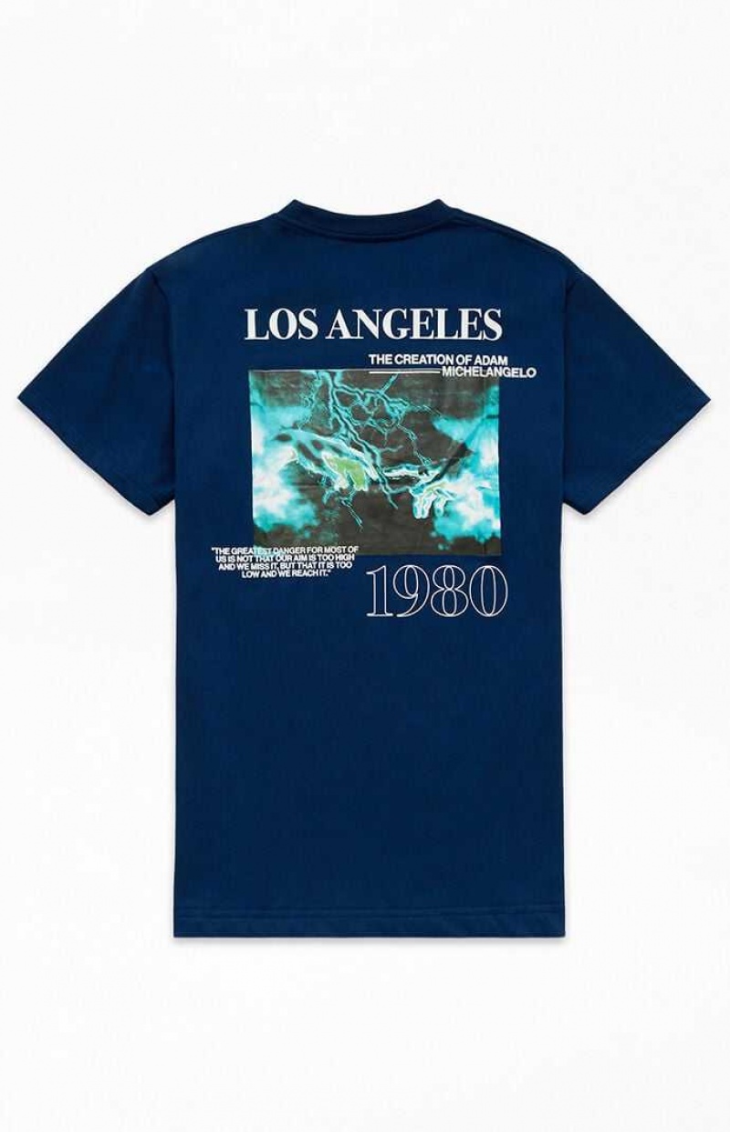 T-shirt PacSun Pacific Sunwear 1980 Homme Bleu Marine | 364027WDQ